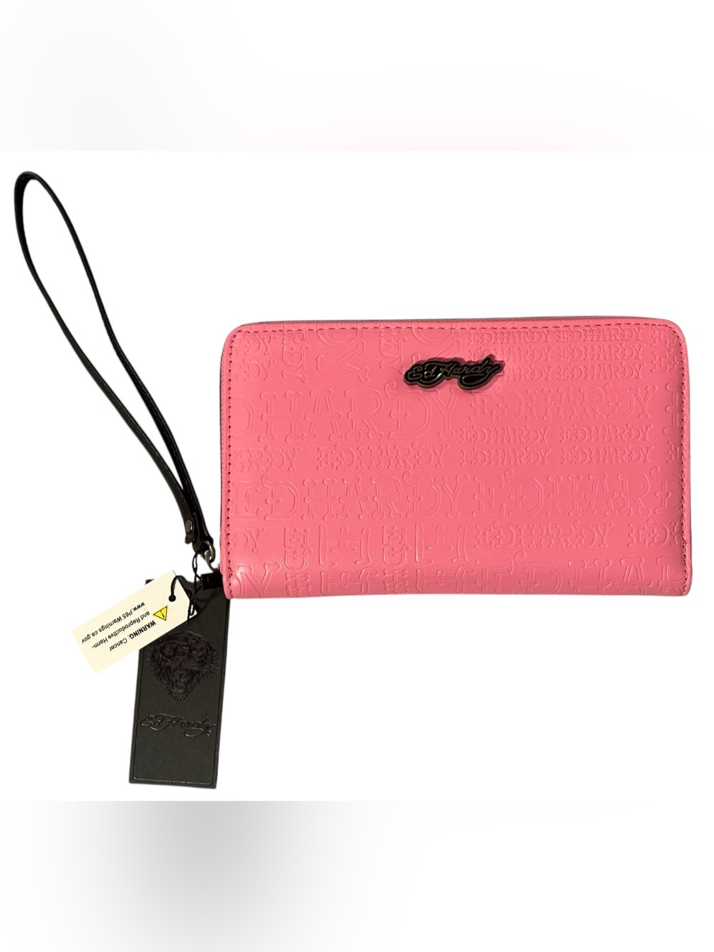 Ed Hardy Pink Embossed Wallet